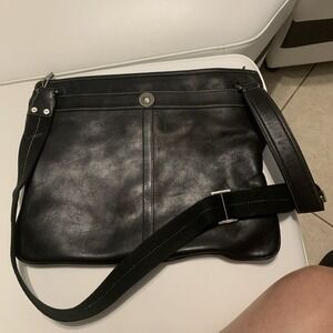 Coach 70068 Leather Black Messenger Briefcase Rare